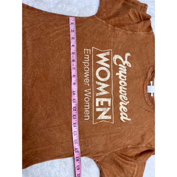 Caution To The Wind Womens Empowered T-Shirt S Brown 100% Cottonwomen size small - Picture 4 of 5